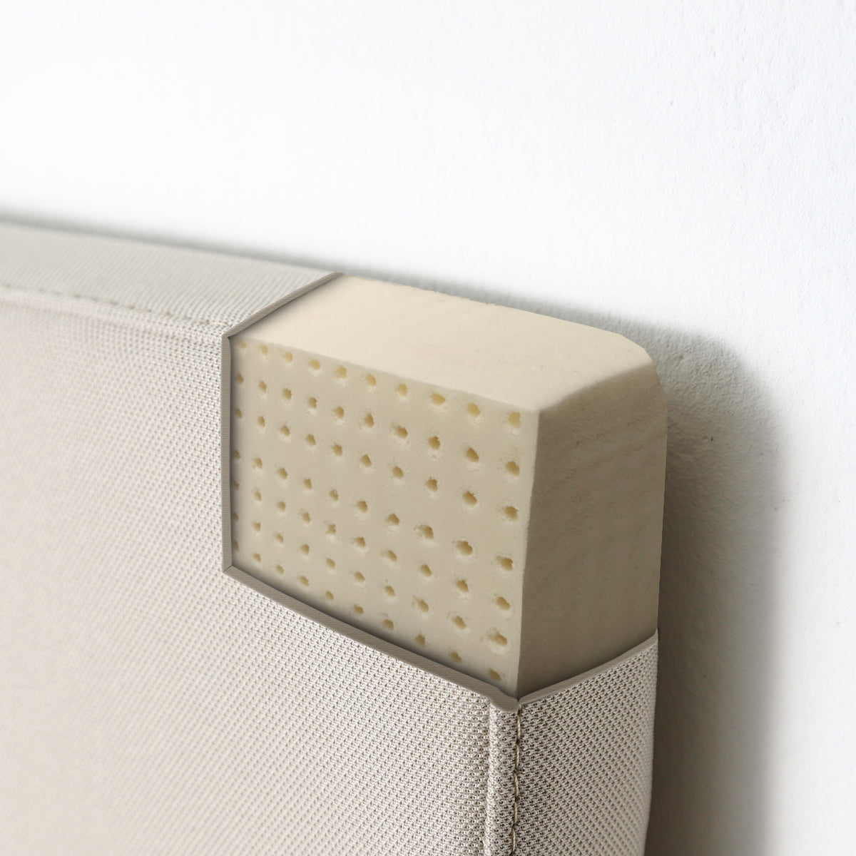 RIAB Bettkopfteil in lichtgrau Querschnitt