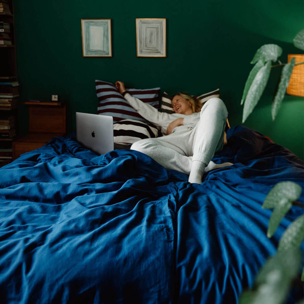 ROOM IN A BOX Bettwäsche aus Bio-Baumwolle -  ultramarinblau