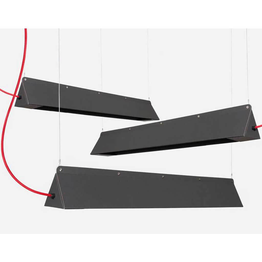 Die Hängeleuchte aus Wellpappe von ROOM IN A BOX in schwarz 3er Komposition