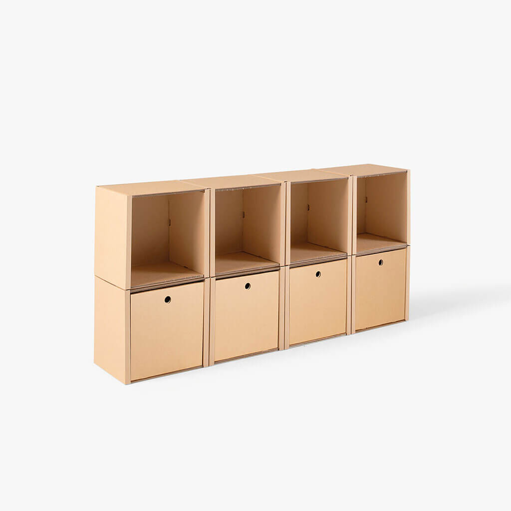 ROOM IN A BOX - Modulares Regal 2x4 mit 4 Schubladen