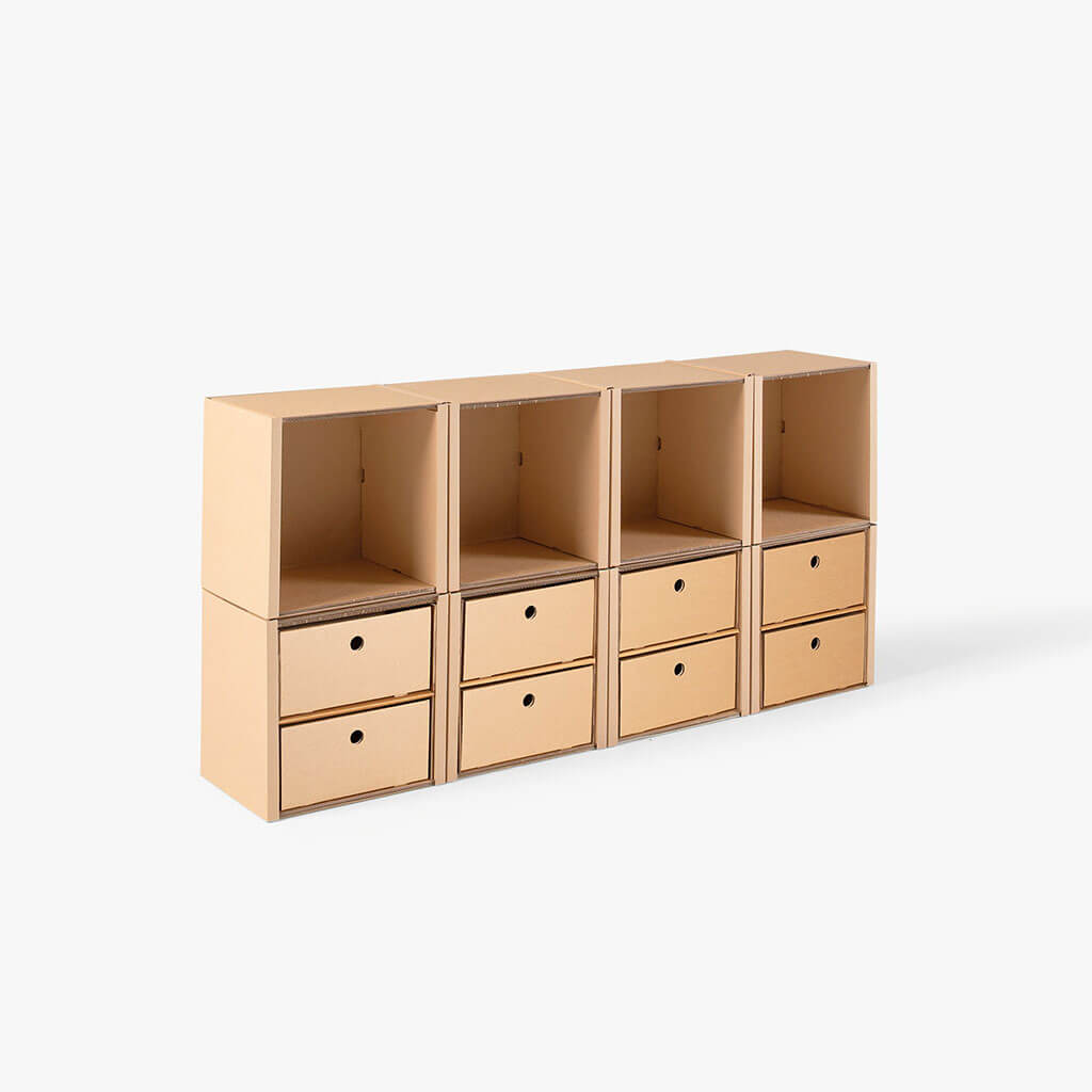 ROOM IN A BOX - Modulares Regal 2x4 mit 8 Schubladen