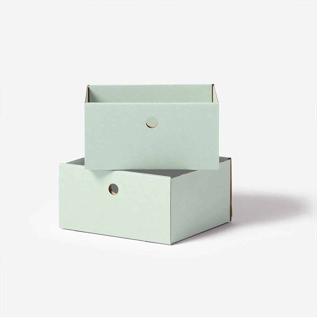 ROOM IN A BOX - Doppelschublade für modulares Regalsystem in salbei